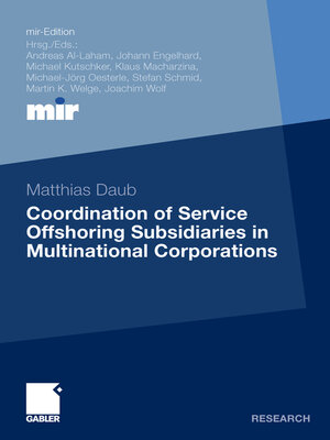 cover image of Coordination of Service Offshoring Subsidiaries in Multinational Corporations